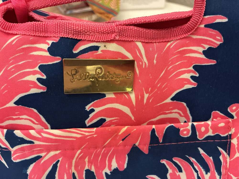 Lilly Pulitzer Pineapple Insulated Tote Bucket Beach Bag with Bottle Opener